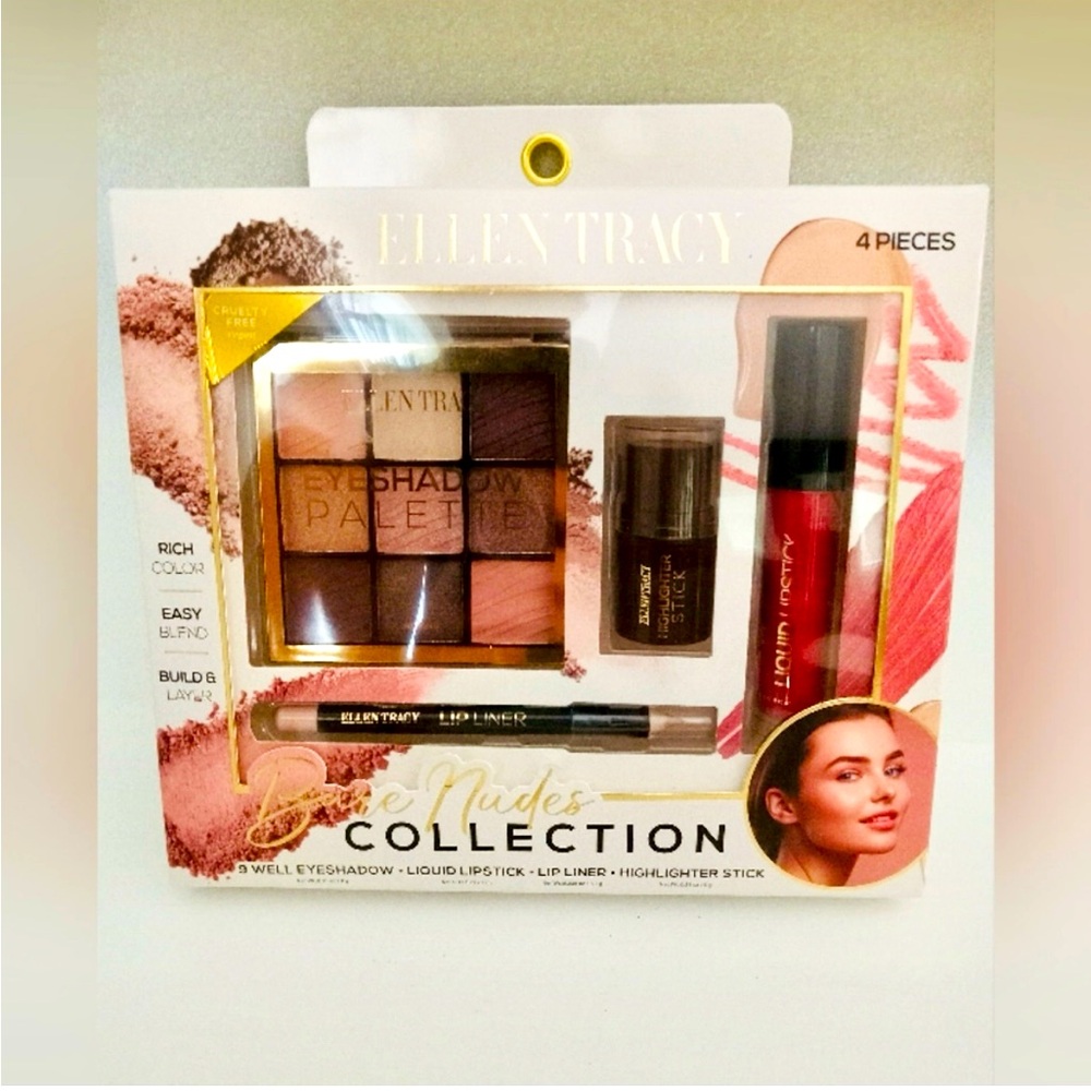 Ellen Tracy 4 Piece Bare Nudes Makeup Collection Cruelty Free and Vegan